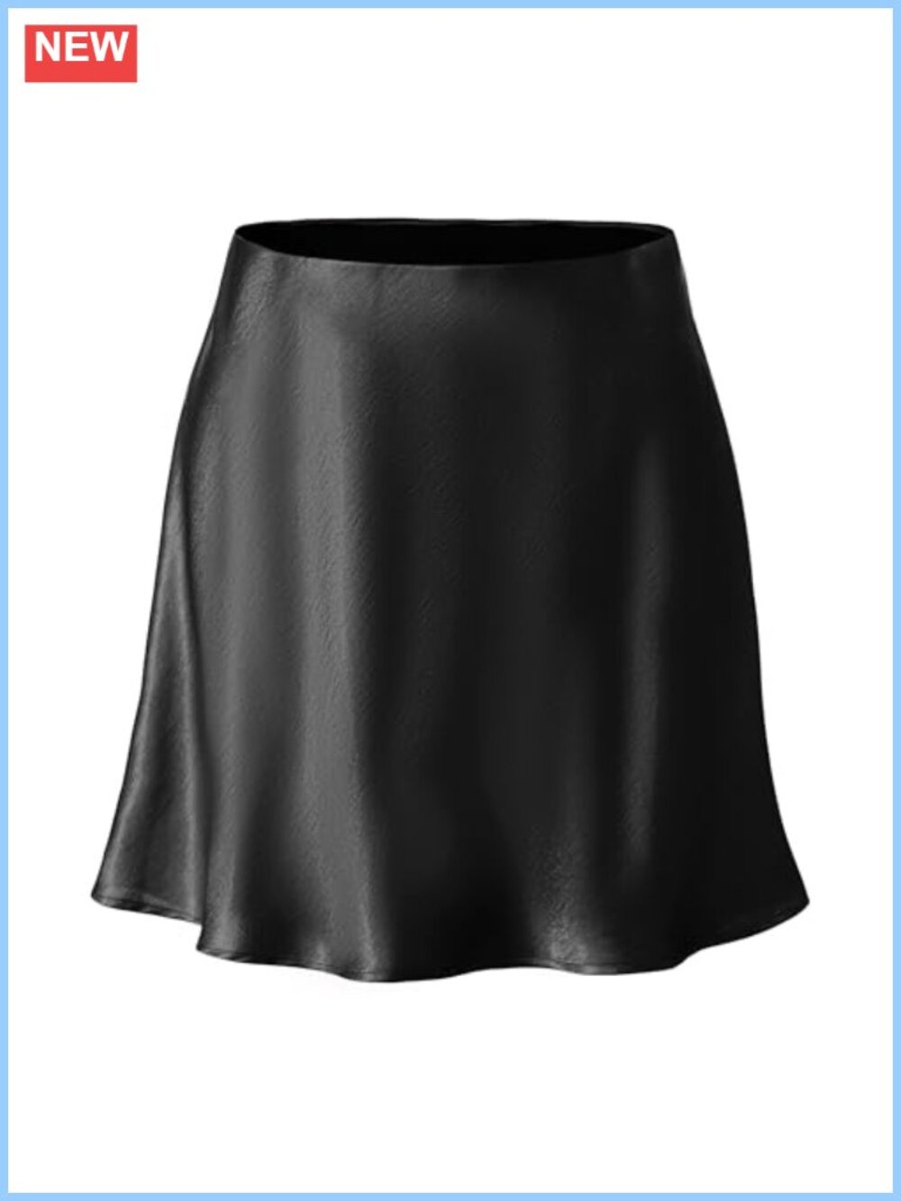 Silky Satin High Waist Bias Cut A Line Mini Skirt